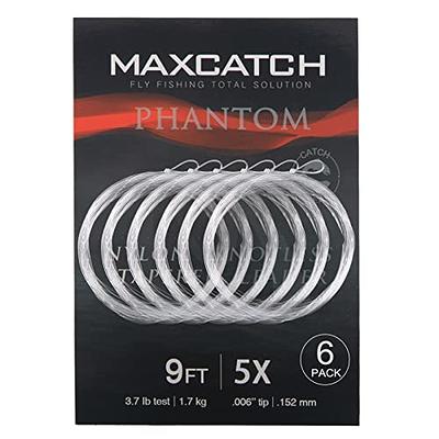 Maxcatch Fly Fishing Tapered Leader Line 6 Pack -Pre-Tied Loop- Tensile  Strength- Abrasion Resistance- Low Memory 7.5ft/9ft/12ft/15ft, 0X-6X(7.5ft  0X(6pcs)) - Yahoo Shopping