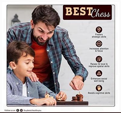 BCBESTCHESS Handcrafted Rosewood Chess Board Set, Foldable Storage for  Magnetic Pieces with Extra Queens, Chess Set Brown(12x12 Inches) 