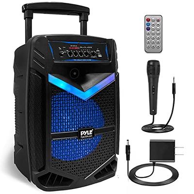 Bluetooth Speaker with Two Wireless Microphones, Outdoor Speaker with  Subwoofer/Tweeter, Portable PA Speaker System with Remote Control, Discol