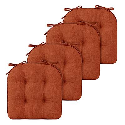 Basic Beyond Chair Cushions for Dining Chairs 4 Pack, Memory Foam Chair  Cushion with Ties and Non Slip Backing, 15.5 x 15.5 inches Tufted Chair  Pads