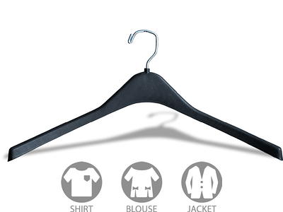 Metal Hangers Non-Slip Suit Coat Hangers Chrome and Black Friction, Metal  Clothes Hanger with Rubber Coating, 16 Inches Wide, Set of 20 (Black)