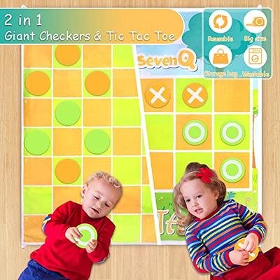 Giant Checkers & Tic Tac Toe Set- Large Outdoor Lawn Games