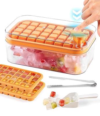 Silicone Ice Cube Tray with Lid and Bin, Ice Cubes Molds, Ice Trays for  Freezer, Ice Cube Tray Mold, With 2 trays, Ice Freezer Container, for
