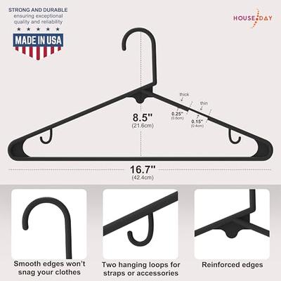 HOUSE DAY Black Plastic Hangers 50 Pack, Plastic Clothes Hangers Shirt  Hangers, Space Saving Plastic Coat Hangers for Closet, Clothing Hangers  Adult