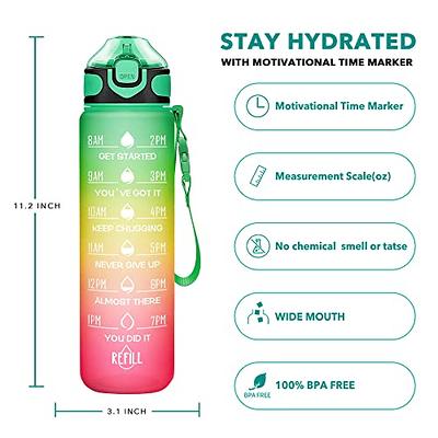 Enerbone 32 OZ Water Bottle, Leakproof BPA & Toxic Free, Motivational Water  with