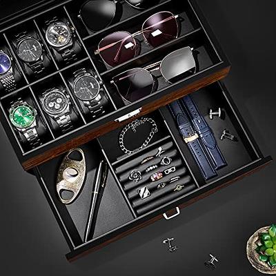 Lifomenz Co Wooden Watch Box for Men Watch Jewelry Box organizer