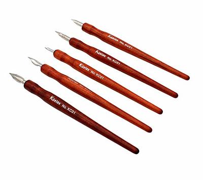 YICMY Calligraphy Pen Set - Calligraphy Set For Beginners Includes Oblique  Pen Wooden Calligraphy Pen 12 Pen Nibs & 4 Different Color Inks Dip Pen Set