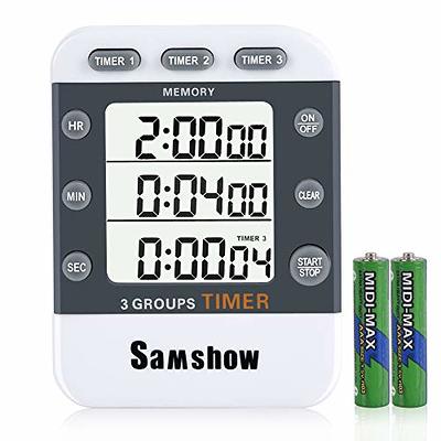 Digital Kitchen Timer Dual Timers 3 Channels Count UP/Down Timer Samshow Cooking  Timer Stopwatch Large Display, Adjustable Volume Alarm with Magnetic Back,  Stand, Battery Included - Yahoo Shopping