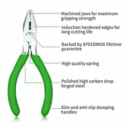 SPEEDWOX Micro Linemans Pliers Mini Combination Pliers 5 Inches Small Wire Cutters for Jewelry Making Precision Fine Pliers Serrated Jaw Craft Hand