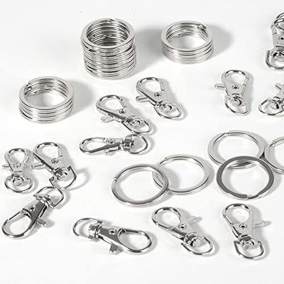 110PCS Premium Swivel Snap Hooks with Key Rings, Metal Swivel