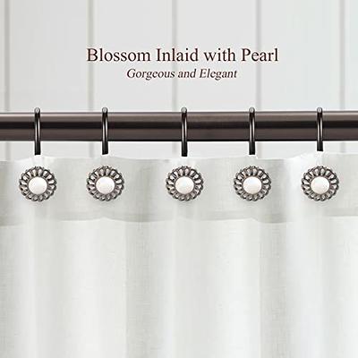 24 Pack Oil Rubbed Bronze Shower Curtain Hooks Rings, Decorative Sunflower Shower  Curtain Rings for Bathroom Shower Curtain Rods and Liner,Metal Shower Hooks,  Floral Pearl Shower Rings for Curtain - Yahoo Shopping