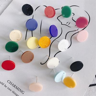 10Pcs Acrylic Earring Stud/Post Charm-Special Round Earrings-Connector-Earring  Findings-Jewelry Supplies - Yahoo Shopping