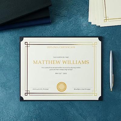 Award Certificate Paper for Diplomas, Letter Size Gold Foil Leaf Borders  (48 Pack)