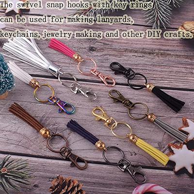 Lobster Swivel Clasps With Split Key Rings Keychain Key Rings Silver Gold  Bronze Copper Black - Yahoo Shopping