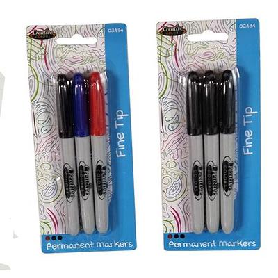 BULK Carton 3 Count Fine Point Permanent Markers in Assorted Colored Packs-  Minimum Order 1 Case Of 48 - Yahoo Shopping