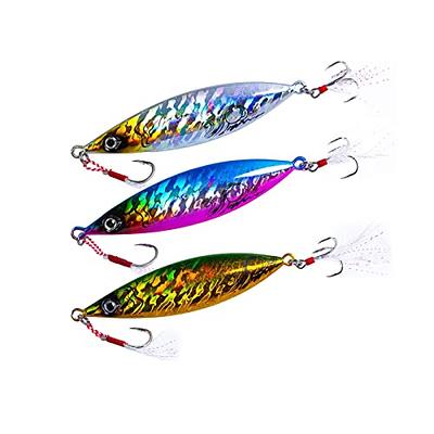 Goture Saltwater Jigs Fishing Lures,Vertical Slow Pitch Jigs Saltwater with  Assist Hook, Glow Stick Lead Jig for Tuna Salmon,Luminous Lure Rattle Sound  Jig,Deep Sea Jigging Lures80g100g150g200g250g 