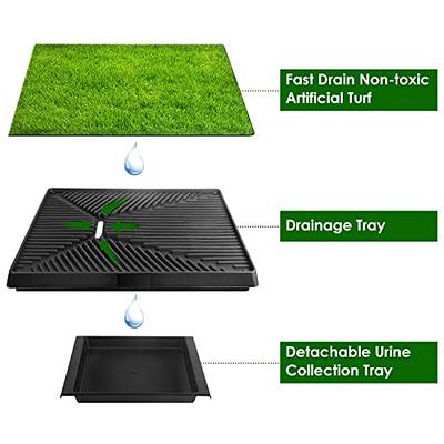 Dog Grass Pad with Tray, Artificial Grass Mats Washable Grass Pee Pads for Dogs, Pet Toilet Potty Tray for Puppy & Small Pet, Dogs Turf Potty Training