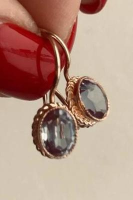925 Sterling Silver Handmade 18 K Gold Plated Earrings - Rose Gold/Brass -  Yahoo Shopping