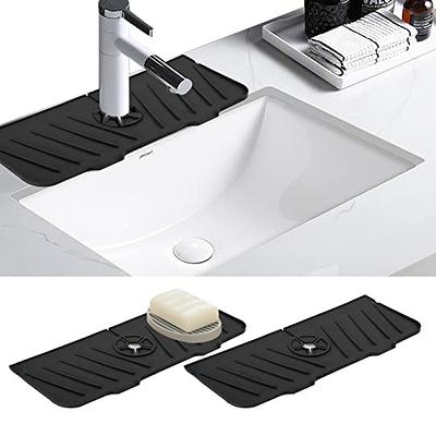 Ternal Sinkmat for Kitchen Sink Faucet, Absorbent Diatom Rubber, Grey,  Large Size, Splash Guard & Drip Catcher for Around Faucet Handle