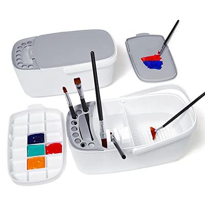 GAMENOTE Paint Brush Cleaner - Paint Brush Holder with Palette and