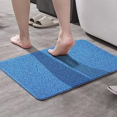 Non-Slip Shower Mat Bathtub Mat with Drain Soft on Feet PVC Loofah Shower  for Bathroom Wet Area Quick Drying No Suction Cup Comfort Shower Rugs
