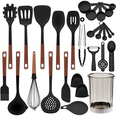 The Pioneer Woman Silicone Kitchen Utensils Set with Acacia Wood Handle - Gray - 1 Each