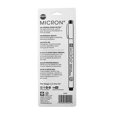 Sakura Pigma Micron Fineliner Pens, Archival Black, 01 Tip Size, 3