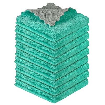 5pk Microfiber Waffle Kitchen Towel And Dish Cloth Set Sea Blue - MU Kitchen