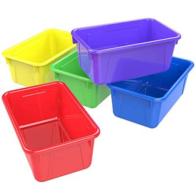 Teacher Created Resources Large Plastic Storage Bins, 11-1/2 x 5 x  16-1/4, Teal Confetti, Pack Of 3 Bins