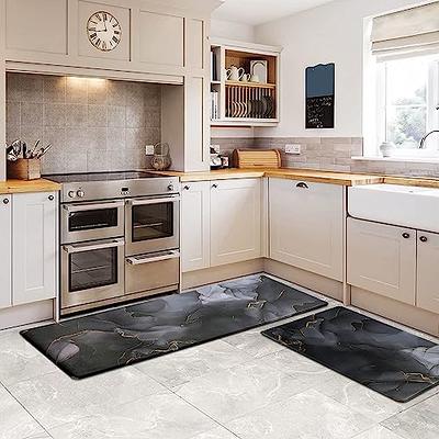 KIMODE Farmhouse Kitchen Mats,Anti Fatigue Kitchen Rugs Sets of 2