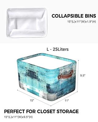 SET Of 2 Foldable Canvas Storage Boxes Folding Fabric Clothes