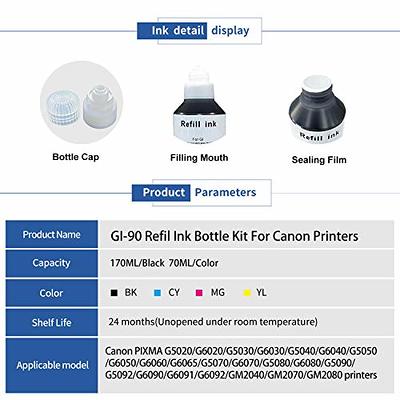 Aomya Compatible Canon GI-20 gi20 Ink Refill Bottle Kit for Canon