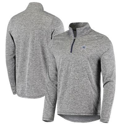 Men's Antigua Oatmeal Dallas Cowboys Fortune Quarter-Zip Pullover