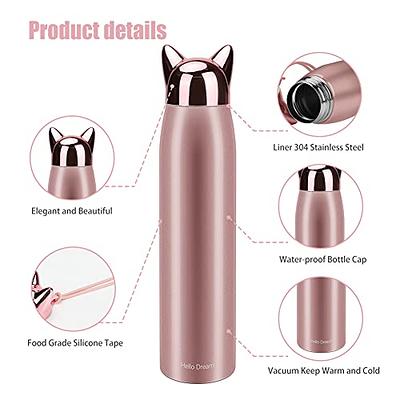 Pink Cute Reusable Insulated Metal Water Bottle