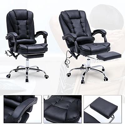 ONPNO Reclining Office Chair with Massage, Ergonomic w/Foot Rest, PU  Leather Executive Computer w/Heated, Padded Armrest, High Back Swivel  Recliner for Home Study (Black) - Yahoo Shopping