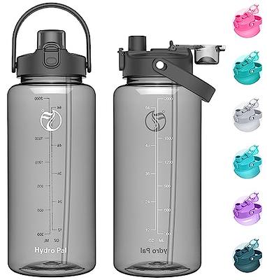 BLUEGO 64 oz Glass Water Bottles with Straw Time Marker Half Gallon Large  Motivational Water Bottle with Silicone Sleeve 2 Liter Large Glass Water Jug  for Gym, Sports& Workout, Dark Grey - Yahoo Shopping