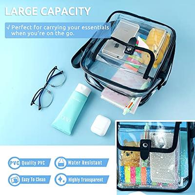 Oraben Clear Lunch Bags for Work See Through Plastic Lunch Box Transparent Lunch Bags for Men and Women Children (Black)