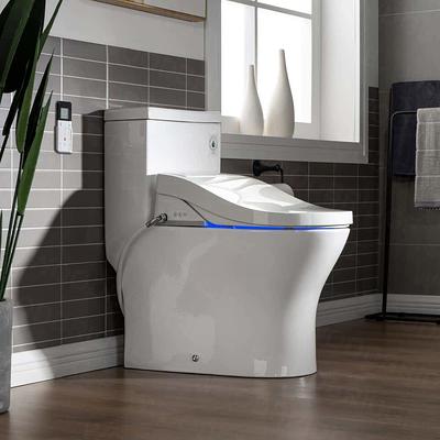 VOVO STYLEMENT One Piece Bidet Toilet UV-A LED White/Black Dual Flush  Elongated Standard Height Smart Soft Close Toilet 12-in Rough-In with Bidet  1.12-GPF in the Toilets department at