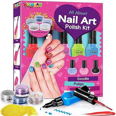 Buy MAYCREATE® 120pcs Nail Art Kit for Kids, Children Fake Nails Artificial  Nail Tips Girls Full Cover Short False Fingernails for Kids Little Girls  Nail Art Decoration, Set of 5 Online at