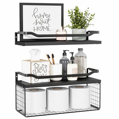 StyleWell 16.14 in. H x 36 in. W x 11 in. D White Wood Floating Decorative Cubby Wall Shelf with Hooks