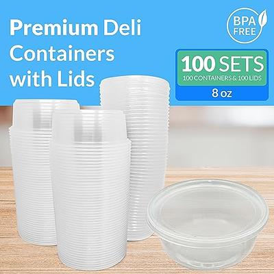 Freshware Food Storage Containers [24 Set] 32 oz Plastic Deli Containers  with Lids, Slime, Soup, Meal Prep Containers, BPA Free, Stackable, Leakproof, Microwave/Dishwasher/Freezer Safe