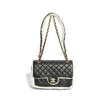 CHANEL Calfskin Quilted Large Retro Chain Tote Black 1200876