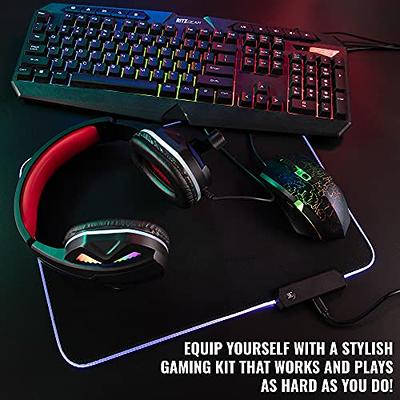 Ritz Gear Gaming Accessories Kit (Red) | 4-in-1 LED Backlight Bundle PC  Combo with Multimedia Keyboard, Optical Mouse, Mouse Pad & Headset with