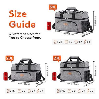 Lifewit 15L 24 Cans Insulated Picnic Lunch Bag Large Soft Cooler Bag for Outdoor/Camping/BBQ/Travel Grey