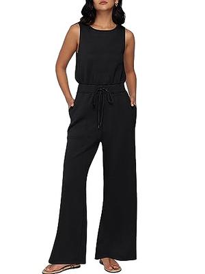 Women's High Waist Style Loose Pants Drawstring Capri Pants with Pockets  Wide Leg Ankle Cropped Pants for Women