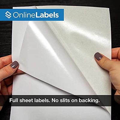 8.5 inch x 11 inch - Full Sheet Labels, Blank White Matte Permanent Adhesive Sticker Labels for Laser/Ink Jet Printer 100 Sheets