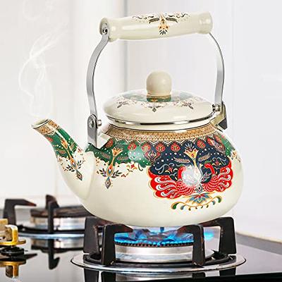 Ceramic Teapot with Long Handle Loose Leaf Tea Pot for Boiling Hot Water  Tea Maker Kettle for Tea Lovers Gift Kitchen Restaurant Hotel Wide