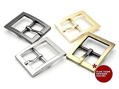 CRAFTMEMORE 4pcs Single Prong Belt Buckle Square Center Bar Buckles Leather Craft  Accessories SC30 (1 Inch, Silver) - Yahoo Shopping