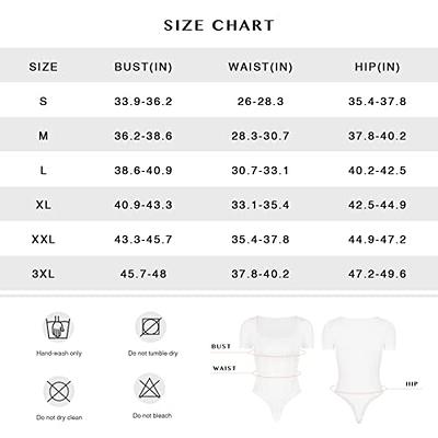 FeelinGirl Tummy Control White Bodysuit Slimming Body Suits Basic Body  Shaper T shirt Thong Tummy Control Body Suit Tops - Yahoo Shopping