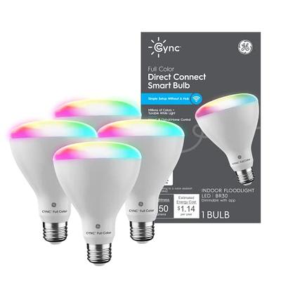 A15 LED Smart Bulb, 5W=40W,Compatible with Alexa, Google Assistant, E12  Base, Dimmable, 2.4G WiFi ONLY, RGB Color Changing, Tunable White  2700K-6500K, Globe Shape, G45 Ceiling Fan Light Bulbs 4 Pack 